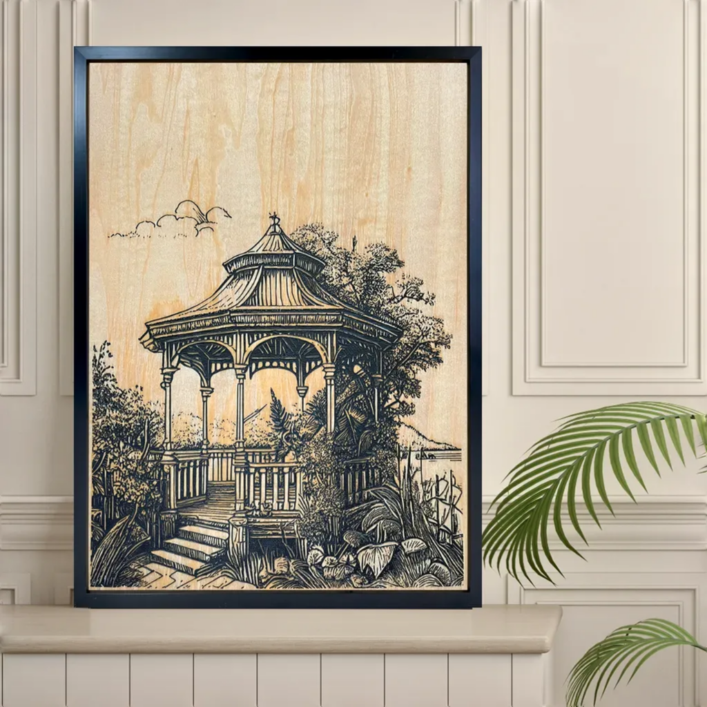 Laser engraved wall art